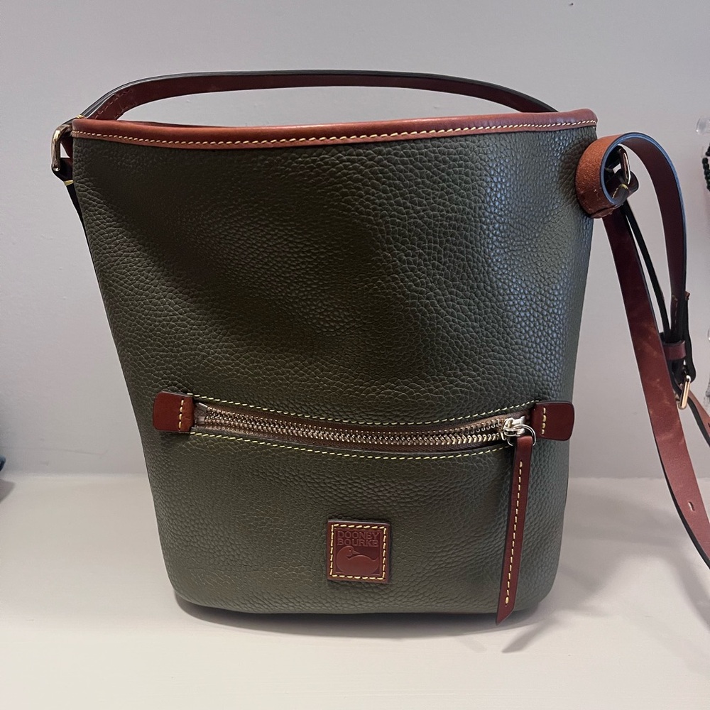Dooney & Bourke Green Leather Bucket Bag